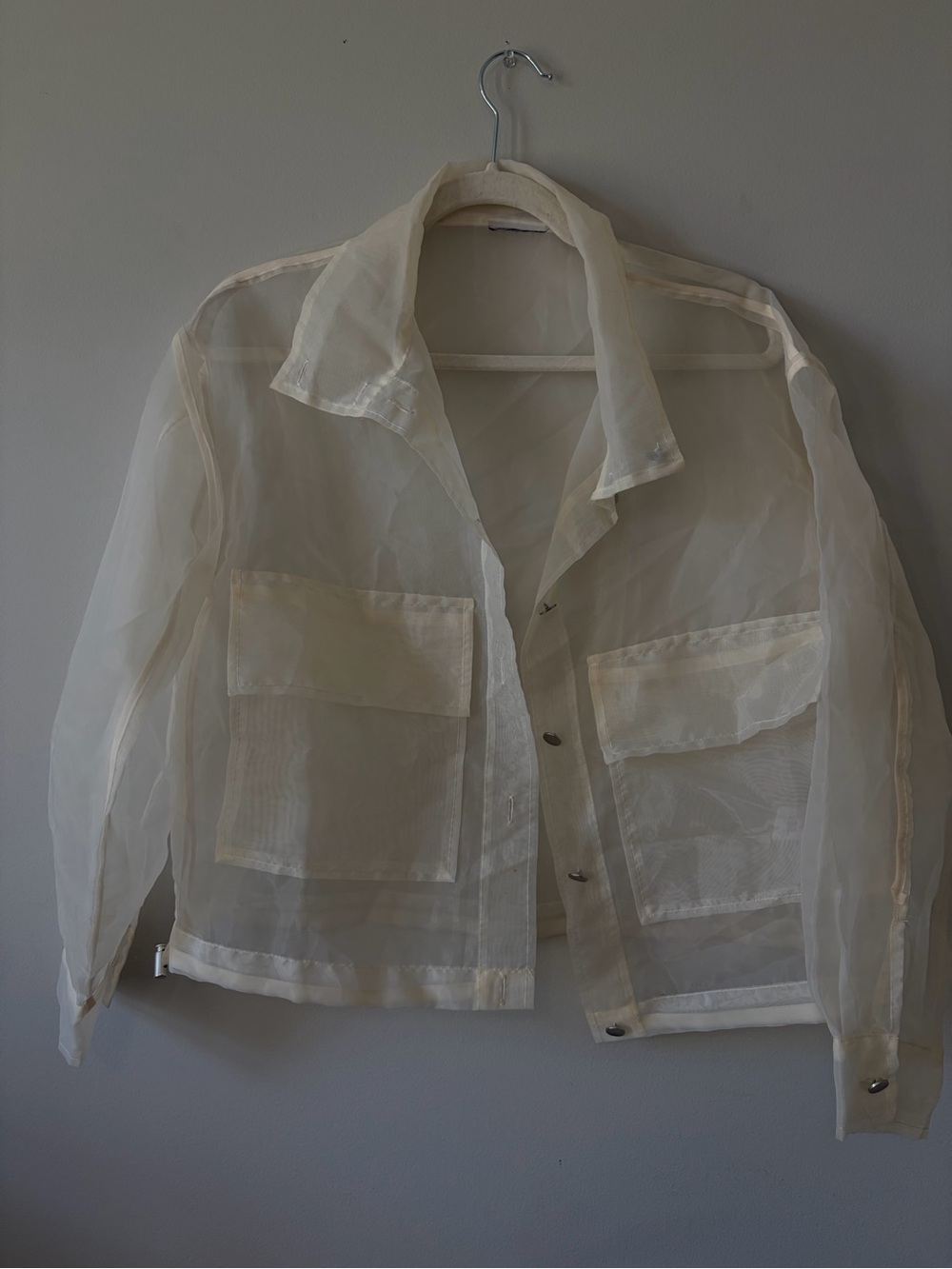 Source Unknown Sheer Cream Organza Jacket